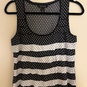 Black and White Polka Dot Women's Top